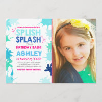 Splish Splash birthday invitation Girl