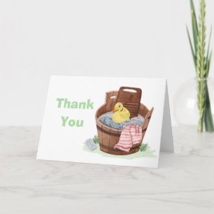 Splish Splash Cloth Tub Rubber Duck Baby Shower Thank You Card