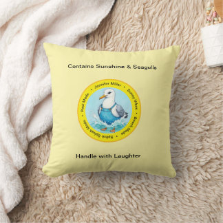 Splish Splash cute summer Seagull vacation Cushion