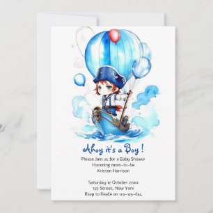 Splish Splash Joy: Nautical Theme Boy Baby Shower Invitation
