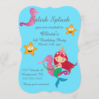 Splish Splash Kids mermaid invitations