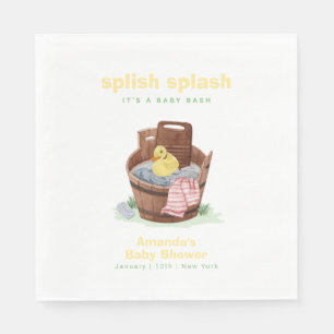 Splish Splash Laundry Tub Rubber Duck Baby Shower  Napkin