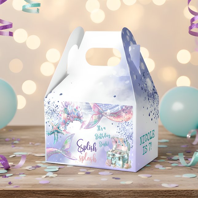 Splish splash magic mermaid birthday bash favour box (Creator Uploaded)