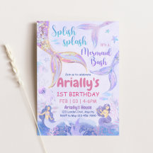 Splish Splash Mermaid Bash Birthday Girl Purple