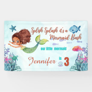 Splish Splash Mermaid Bash Girls 3rd birthday  Banner