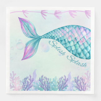 Splish Splash Mermaid Birthday Bash Napkin