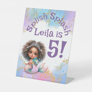 Splish Splash Mermaid Party Pedestal Sign