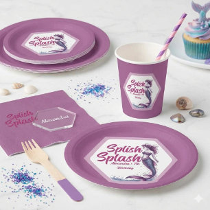 Splish Splash Mermaid Pool Party Birthday Paper Cups
