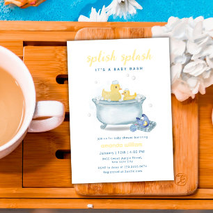 Splish Splash Mommy Duck Bathtub Baby Shower Invitation