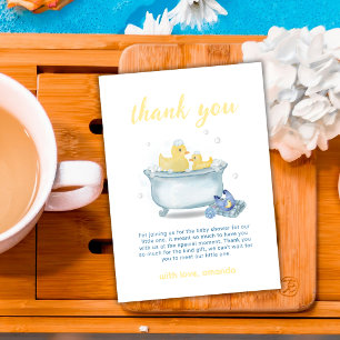 Splish Splash Mummy Duck Bathtub Baby Shower  Thank You Card