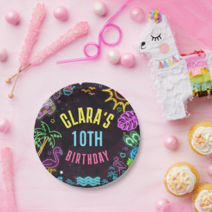 Splish Splash Party Glow Party Paper Plate