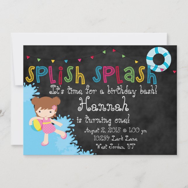 Splish Splash Party Invite (Front)