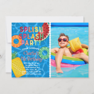 Splish Splash Party l Pool Birthday l Summer Fruit Invitation