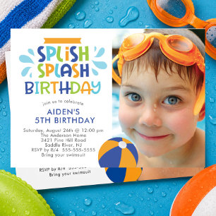 Splish Splash Pool Birthday Invitation