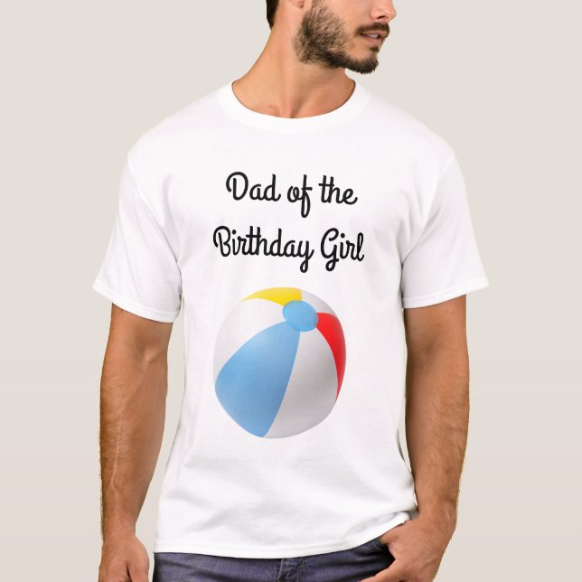 Splish Splash Pool Birthday Party Dad T-Shirt (Front)