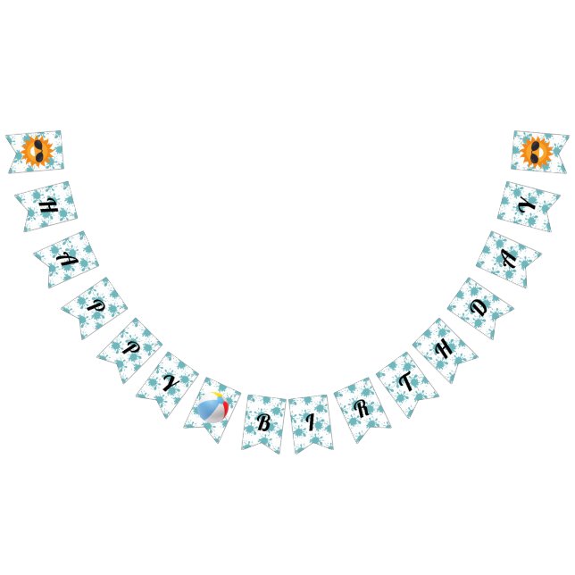 Splish Splash Pool Happy Birthday  Bunting (All)