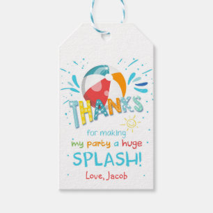 Splish Splash Pool Party Bash Thank You Gift Tags
