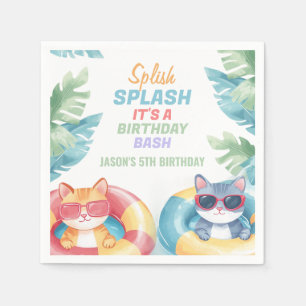 Splish Splash Pool Party Birthday Napkin