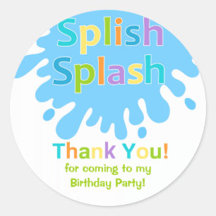 Splish Splash Pool Party Boy Birthday Sticker