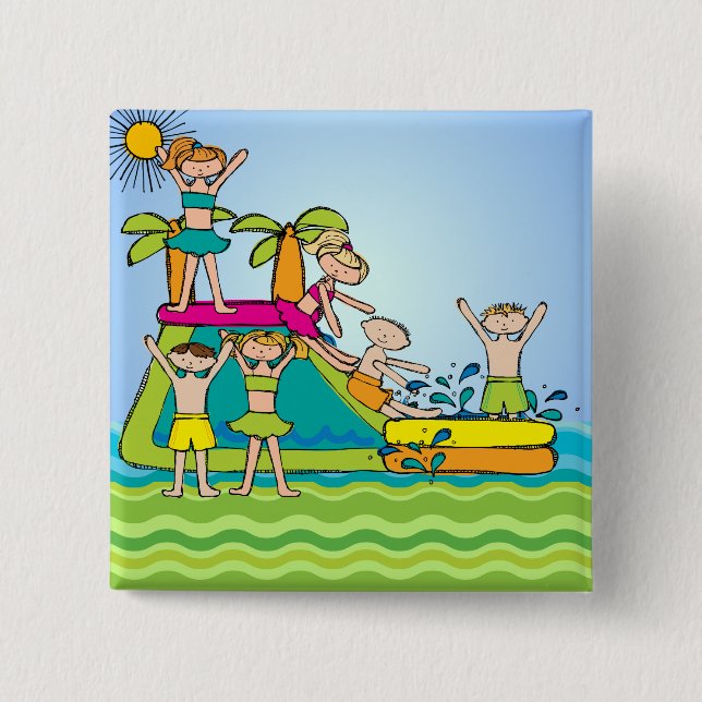 Splish Splash Pool Party Button (Front)
