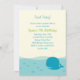 Splish Splash Pool Party or Beach Party Invitation
