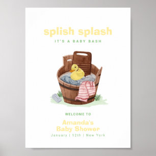 Splish Splash Rubber Duck Baby Shower Welcome Poster