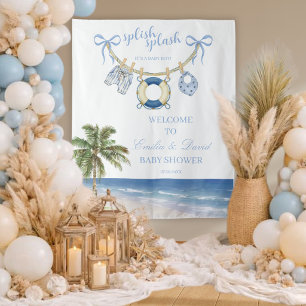 Splish Splash Seaside Baby Shower Wall Tapestry