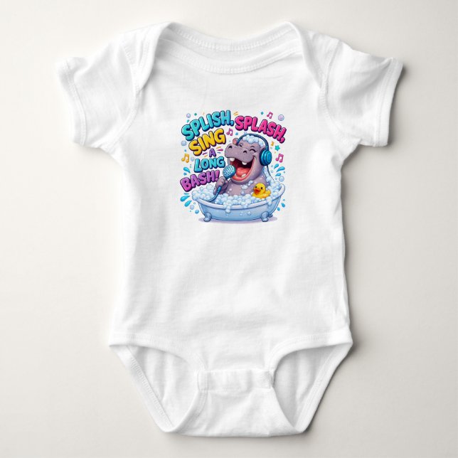 Splish Splash Sing-Along Bash Hippo Baby Bodysuit (Front)
