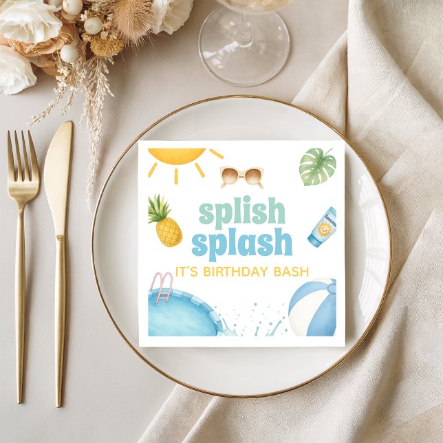 Splish Splash Summer Birthday Napkins (Creator Uploaded)