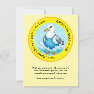Splish Splash-tastic summer Hawaii bird greeting Postcard