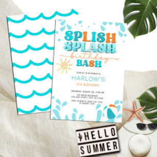 Splish Splash Water Party Kid's Birthday Invitation
