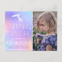 Splish Splash Whimsical Sparkly Mermaid Birthday