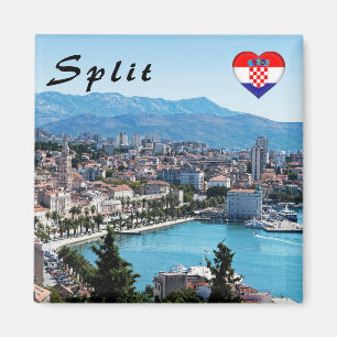 Split city seafront aerial view, Dalmatia, Croatia Magnet