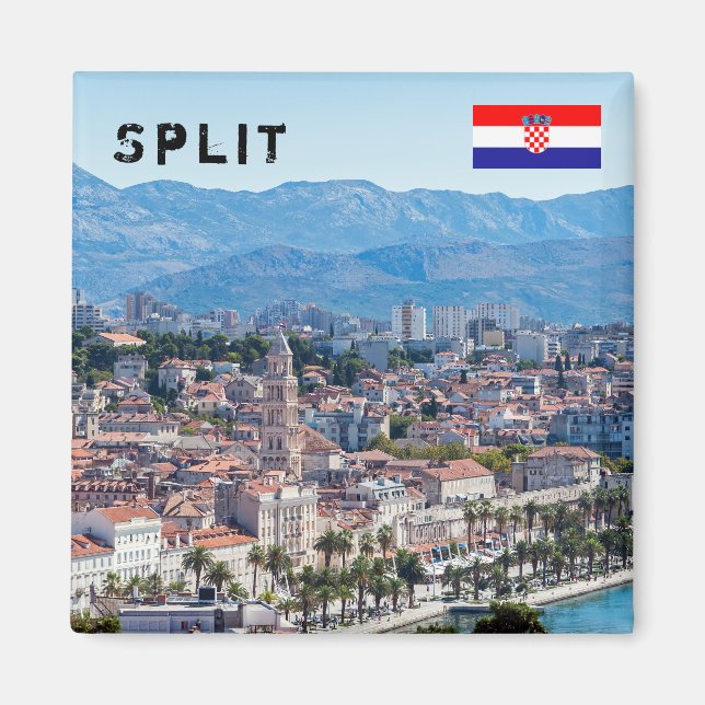 Split city seafront aerial view, Dalmatia, Croatia Magnet (Front)