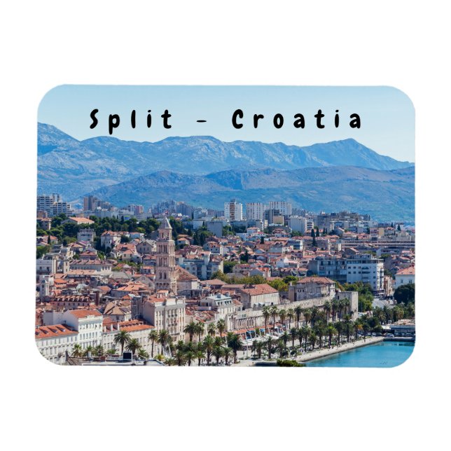 Split city seafront aerial view, Dalmatia, Croatia Magnet (Horizontal)
