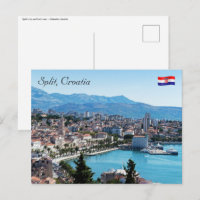 Split city seafront aerial view, Dalmatia, Croatia