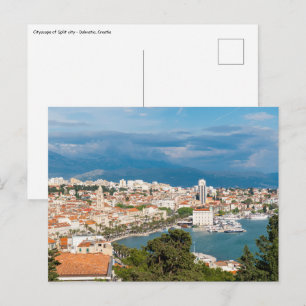 Split city seafront aerial view, Dalmatia, Croatia Postcard