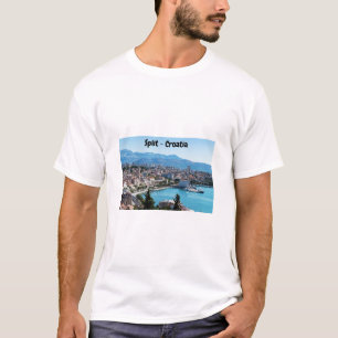 Split city seafront aerial view, Dalmatia, Croatia T-Shirt
