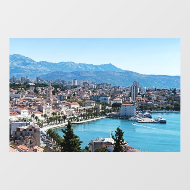Split city seafront aerial view, Dalmatia, Croatia Window Cling (Sheet)