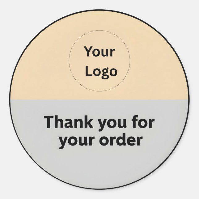 Split-Color Logo Thank You Business Sticker (Front)