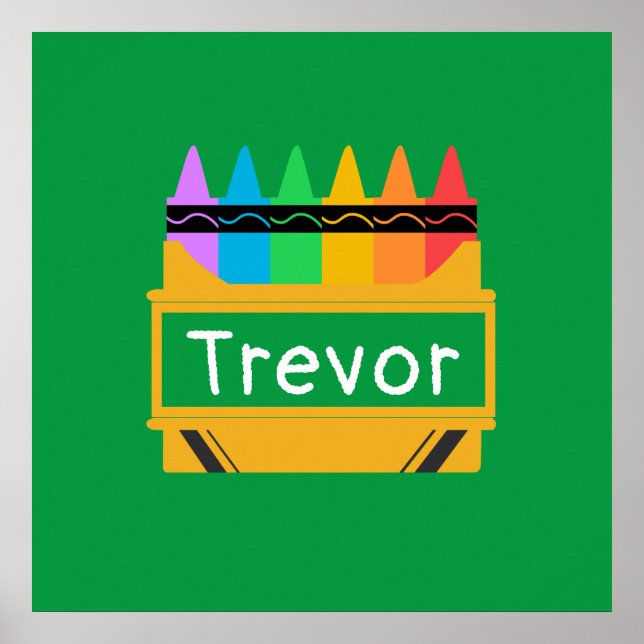 Split Crayon Box Personalised Kids  Poster (Front)