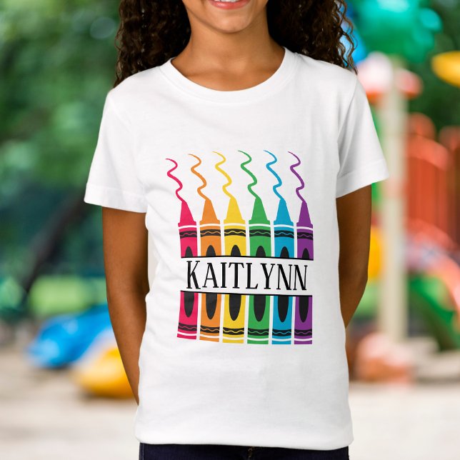 Split Crayon Name Design Custom Child T-Shirt (Creator Uploaded)
