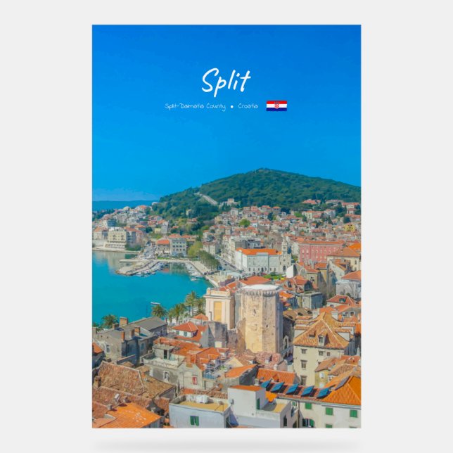 Split, Croatia - Coastal City Acrylic Sign (Front)