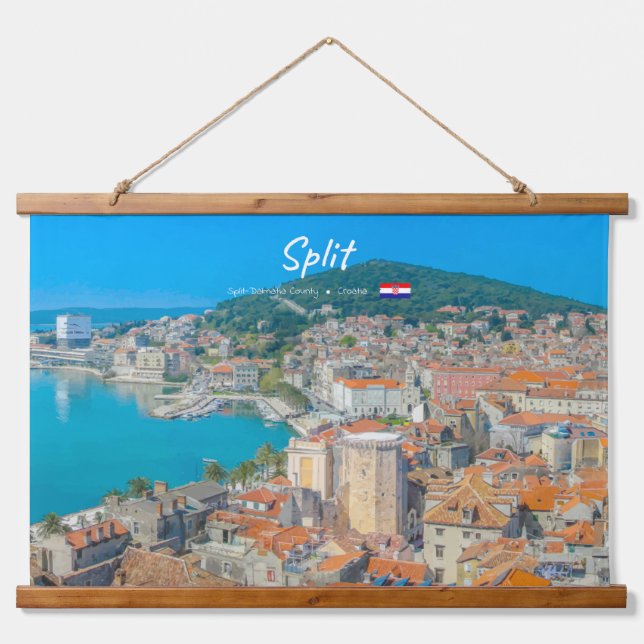 Split, Croatia - Coastal City Hanging Tapestry (Front)