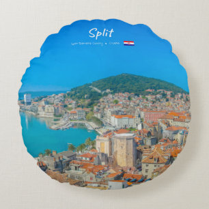 Split, Croatia - Coastal City Round Cushion