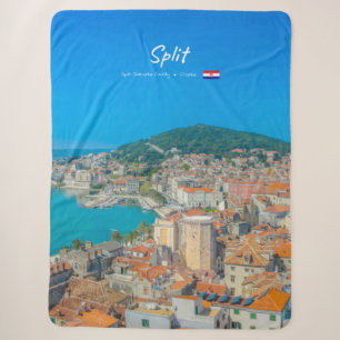 Split, Croatia - Coastal City Sherpa Blanket