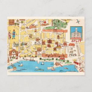 Split Croatia Colourful Postcard