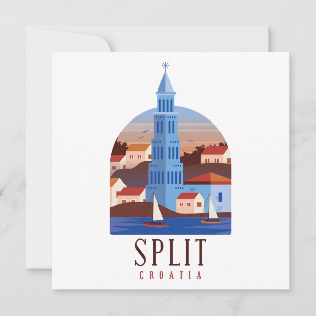 Split Croatia Dalmatia Vintage Greeting Card (Front)