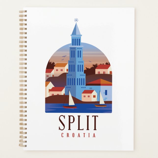 Split Croatia Dalmatia Vintage Planner (Front)