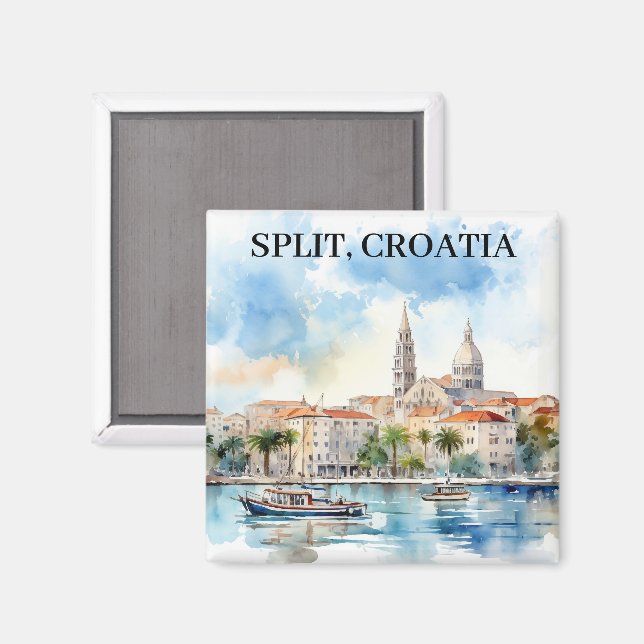 Split Croatia Dalmatia Watercolor  Magnet (Front/Back)